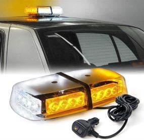 img 4 attached to 🚨 Xprite 24 LED Mini Strobe Light: White Amber Yellow Roof Top Light for Law Enforcement, Emergency Vehicles, Trucks, Cars, Snow Plows - Magnetic Mount, Safety Hazard Caution Flashing Beacon Lights