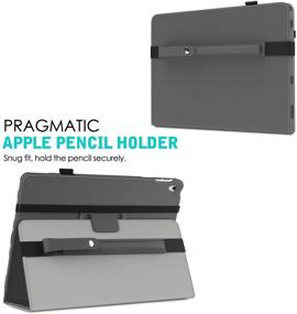 img 3 attached to MoKo Apple Pencil 2 Holder - PU Leather Sleeve with Elastic Pocket, Detachable Cover, Compatible with iPad Air 4 2020, iPad Pro 11 2021/2020/2018, iPad Pro 12.9 2021/2020/2018 - Space Gray