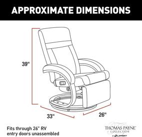 img 3 attached to 🪑 THOMAS PAYNE Euro RV Recliner Chair: Ideal for 5th Wheel RVs, Travel Trailers, and Motorhomes