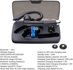 img 1 attached to 🎧 Bluetooth Headset with MIC and Charging Case, 30H Playtime, LED Power Display - TONSTEP Bluetooth Earpiece for Cell Phones, Business, Office, Driving, and Trucker - In-Ear Bluetooth Headphone