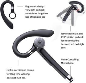 img 3 attached to 🎧 Bluetooth Headset with MIC and Charging Case, 30H Playtime, LED Power Display - TONSTEP Bluetooth Earpiece for Cell Phones, Business, Office, Driving, and Trucker - In-Ear Bluetooth Headphone