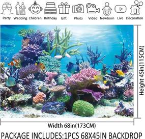 img 3 attached to 🐠 68x45inch Allenjoy Fabric Underwater Photography Backdrop with Under The Sea Aquarium, Tropical Fish, Coral Reef Background - Ideal for Mermaid Themed Birthday, Baby Shower Party Decorations, Kids Girl Photobooth Props