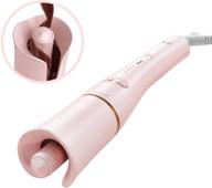 локоны для волос lena auto hair curler: ионический керамический барабан, антизаклинивающий сенсор, стайлер для пляжных волн диаметром 1 дюйм с 4 режимами нагрева для средних и длинных волос - розовый логотип