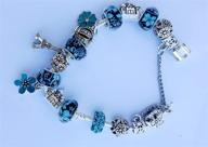 sparkling blue charm bracelet women logo