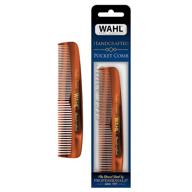 🧔 wahl model 3324 men's grooming pocket comb - handcrafted with cellulose acetate, smooth teeth & rounded taper - ideal for beard, moustache, and hair logo