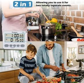 img 3 attached to ⏲️ Dual Digital Timer: Versatile Kitchen Countdown Timers with Magnetic Backing - AAA Batteries Included