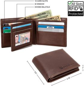 img 1 attached to Leather Bifold ID STRONGHOLD Men's Wallets, Card Cases & Money Organizers with Enhanced Blocking Technology