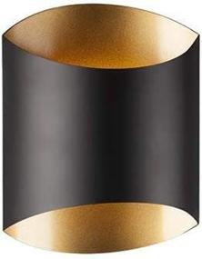 img 1 attached to 💡 Stylish and Energy-Efficient Kuzco Lighting 601471BK-LED 10 Inch 8W 1 LED Wall Sconce in Black Finish with Black/Gold Shade