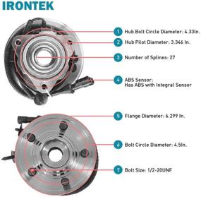 img 2 attached to 🔧 IRONTEK 515050 Сборка переднего подшипника и ступицы: Совместима с Ford 02-05 Explorer (за исключением 2-дверной модели Sport), Lincoln 03-05 Aviator (RWD, 4WD), Mercury 02-05 Mountaineer (4WD, RWD) 5 болтов с ABS