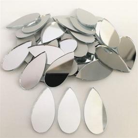 img 4 attached to 🪞 NUO RUI 150pcs 1&#34; x 1/2&#34; Teardrop Shape Craft Mirrors: Ideal for Delicate Mosaic Art & Craft Projects