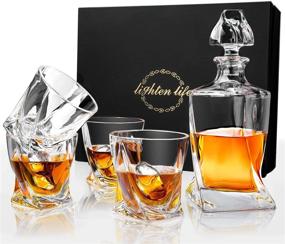 img 4 attached to 🥃 5-Piece Crystal Whiskey Decanter Set for a Shimmering Experience