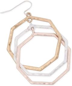 img 2 attached to Lightweight Geometric Cut Out Drop Earrings Girls' Jewelry