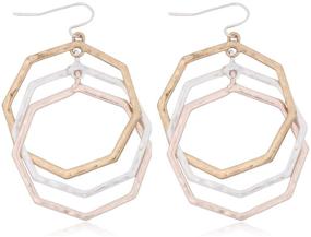 img 3 attached to Lightweight Geometric Cut Out Drop Earrings Girls' Jewelry