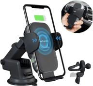 📲 fast qi automatic clamping wireless car charger phone holder - upgraded 2020 version - compatible with iphone 13/12/11 pro max/xr/xs, samsung s21 ultra s20 note 20 10 - wefunix logo