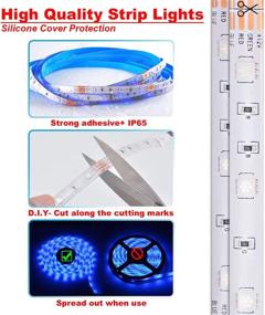 img 1 attached to 50 футов WiFi светодиодные ленты, RGB SMD 5050 комплект освещения сменяющихся цветов светодиодной полосы с 24-клавишным ИК пультом, приложением и голосовым управлением (Amazon Alexa/Google Assistant), полный набор