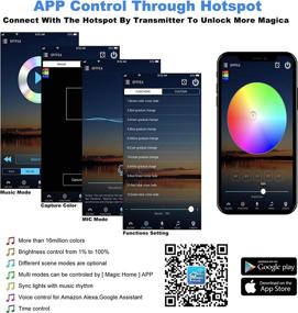 img 2 attached to 50 футов WiFi светодиодные ленты, RGB SMD 5050 комплект освещения сменяющихся цветов светодиодной полосы с 24-клавишным ИК пультом, приложением и голосовым управлением (Amazon Alexa/Google Assistant), полный набор