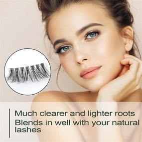 img 2 attached to Frihappy 3 Pairs of Reusable Natural Half Lash False Eyelashes - Wispy Light Volume Accent Fake Lashes Pack HF1