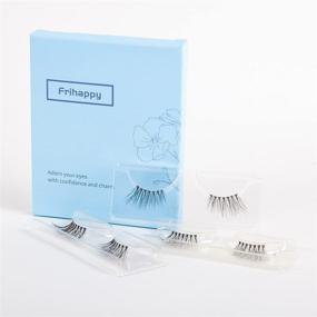 img 4 attached to Frihappy 3 Pairs of Reusable Natural Half Lash False Eyelashes - Wispy Light Volume Accent Fake Lashes Pack HF1