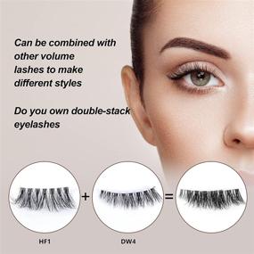 img 1 attached to Frihappy 3 Pairs of Reusable Natural Half Lash False Eyelashes - Wispy Light Volume Accent Fake Lashes Pack HF1