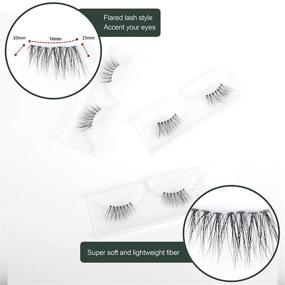 img 3 attached to Frihappy 3 Pairs of Reusable Natural Half Lash False Eyelashes - Wispy Light Volume Accent Fake Lashes Pack HF1