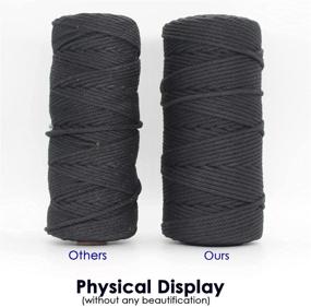 img 3 attached to 🧵 VENROII Black Macrame Cord 3mm: Premium 100% Natural Cotton Rope for Wall Hangings, Halloween Decor, Dream Catchers & Crafts (3mm x 109Yards, Black)