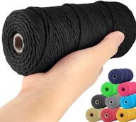 🧵 venroii black macrame cord 3mm: premium 100% natural cotton rope for wall hangings, halloween decor, dream catchers & crafts (3mm x 109yards, black) logo