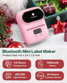 img 1 attached to 📠 Phomemo-M110S Bluetooth Thermal Label Maker - Mini Portable Labeling Machine for Business, Barcode, Crafts, Retail, Organization - Pink, Compatible with Android & iOS