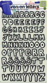 img 1 attached to Dritz Flock Iron-On Letters in Classic Black & White: Perfect for Personalization Projects