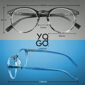 img 2 attached to Stylish Blue Light Blocking Round Reading Glasses for Women and Men