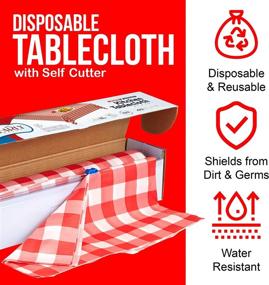 img 3 attached to 🍽️ Clearly Elegant Gingham Tablecloth: Disposable Perfection for Effortless Style