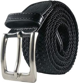 img 4 attached to 👔 Premium Stretch Braided Elastic Leather Men's Accessories for Enhanced Style and Comfort