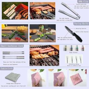 img 2 attached to 🏕️ Lccxume 27pcs Camping Cooking Set: Stainless Steel Essentials for Outdoor BBQ, Hiking, and Travel