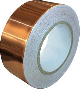 img 4 attached to 🔌 Copper Foil Tape 1 Inch x 66ft | EMI Shielding, Guitar Cavity, Electrical Conductivity | Soldering, Stained Glass | Conductive Adhesive for Enhanced Performance