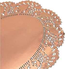 img 1 attached to Exquisite Rose Gold Foil Paper Doilies for Your Food Service Needs