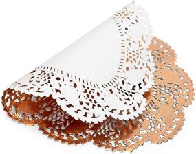 img 2 attached to Exquisite Rose Gold Foil Paper Doilies for Your Food Service Needs