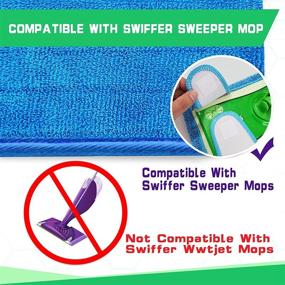 img 3 attached to 🧹 Durable & Washable Microfiber Mop Pad Refills | 4pcs | Compatible with Swiffer Sweeper – Reusable for Wet or Dry Floor Cleaning | Fits Sweeper