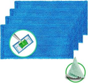 img 4 attached to 🧹 Durable & Washable Microfiber Mop Pad Refills | 4pcs | Compatible with Swiffer Sweeper – Reusable for Wet or Dry Floor Cleaning | Fits Sweeper