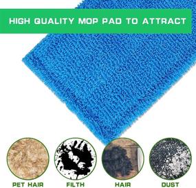 img 1 attached to 🧹 Durable & Washable Microfiber Mop Pad Refills | 4pcs | Compatible with Swiffer Sweeper – Reusable for Wet or Dry Floor Cleaning | Fits Sweeper