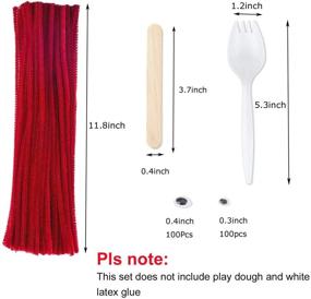 img 3 attached to 🍴 Forky DIY Creative Crafts Pack - 100 Sets of Forks, Plastic Sporks, Red Pipe Cleaners, Googly Eyes, and Popsicle Sticks