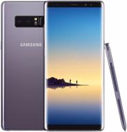 📱 unlocked samsung galaxy note8 n950u - 64gb orchid gray: dual 12mp camera, gsm lte android phone logo