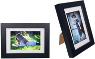 🖼️ funtress 4x6 picture frame collage | wall hanging wood photo frame with mat | family living room display (2, 4x6 black) логотип