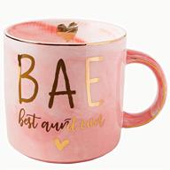 vilight bae best aunt ever mug - funny christmas gifts from niece and nephew, pink marble ceramic coffee cup 11.5 oz - perfect birthday presents for auntie logo