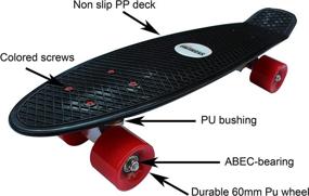 img 3 attached to 🛹 SK8MEMO 22inch Mini Kids Skateboard: Perfect Skateboard for Boys, Toddlers, Teens, Adults, and Beginners with Durable PU Wheels