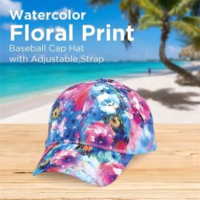 img 3 attached to 🧢 PGI Traders Watercolor Floral Print Baseball Cap: A Stylish and Adjustable Fashion Accessory with All-Over Print in 100% Polyester