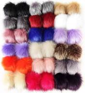 🎀 36 pieces cieovo faux fur pom pom balls - diy fluffy pom pom accessories for hats, scarves, gloves, bags, and more (18 colors, 2 pcs each color) logo