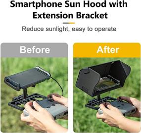 img 1 attached to TOMAT Sun Hood Shade with Phone Holder for DJI Mini 2/Mavic Air 2/Air 2S /Mini SE/Mavic Mini/Mavic Air/Mavic 2/Spark Remote Controller Accessories (4.4-7.8 inch Smartphone Compatibility)