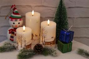 img 3 attached to 🕯️ GenSwin Christmas Snowman Flameless Flickering Candles with Remote Timer, Real Wax LED Pillar Candles Warm Light, Christmas Snowman Deer Home Decor Gift (Pack of 3)