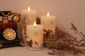 img 2 attached to 🕯️ GenSwin Christmas Snowman Flameless Flickering Candles with Remote Timer, Real Wax LED Pillar Candles Warm Light, Christmas Snowman Deer Home Decor Gift (Pack of 3)