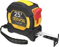 📏 lexivon 25ft/7.5m dualock tape measure: 1-inch wide blade with nylon coating, white & yellow dual sided rule print - precision measuring ft/inch/fractions/metric (lx-206) logo