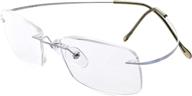 👓 silver titanium rimless reading glasses for men and women +1.25 power logo